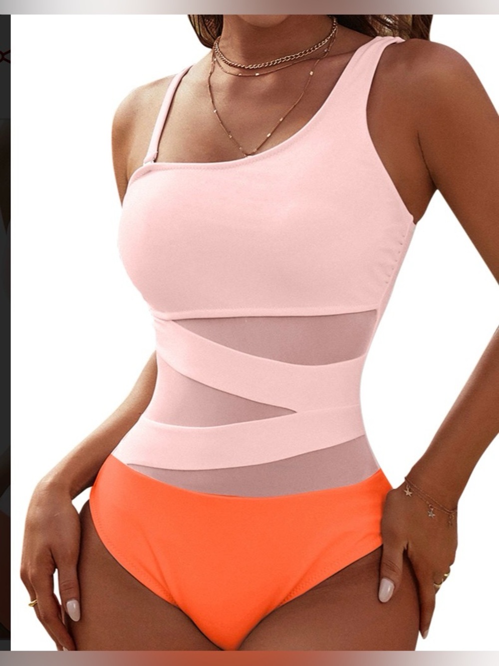 Aventura Orange One-Shoulder Cutout One-Piece Swimsuit